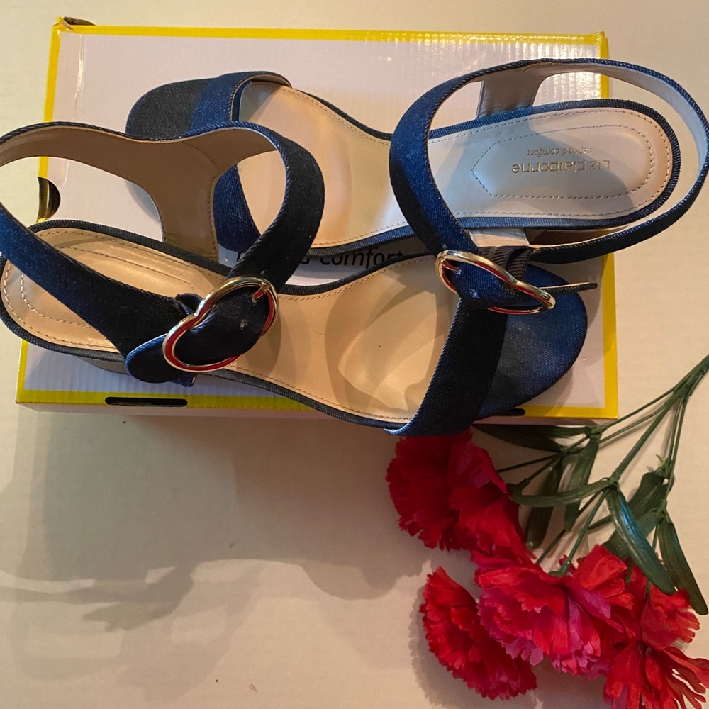 Liz Claiborne Sz 10 Denim Sandals